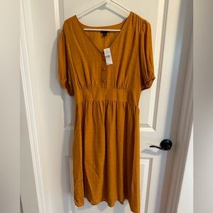 Ann Taylor Mustard Dress- Brand New with Tags- Size M